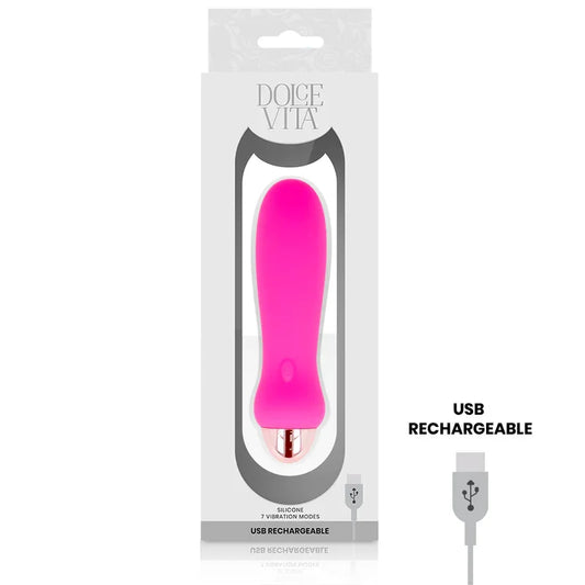 DOLCE VITA - VIBRADOR RECARGABLE FIVE ROSA 7 VELOCIDADES - Nuvica