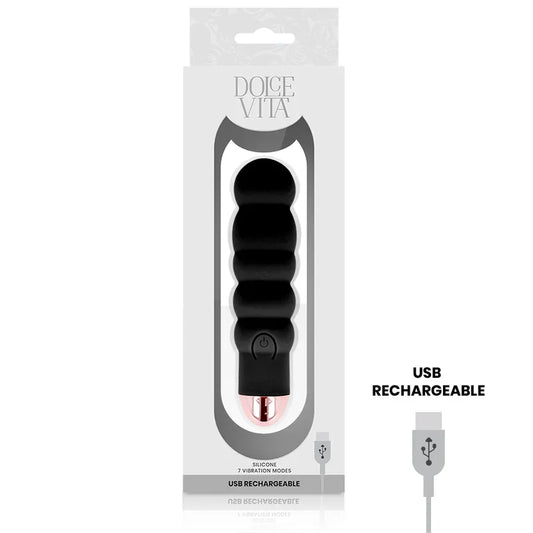 DOLCE VITA - VIBRADOR RECARGABLE SIX NEGRO 7 VELOCIDADES - Nuvica