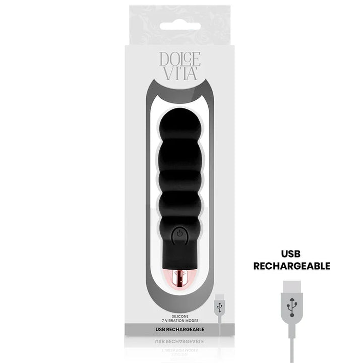 DOLCE VITA - VIBRADOR RECARGABLE SIX NEGRO 7 VELOCIDADES - Nuvica
