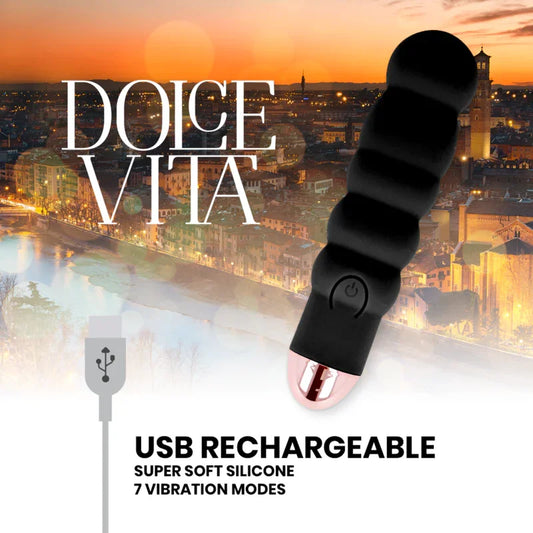 DOLCE VITA - VIBRADOR RECARGABLE SIX NEGRO 7 VELOCIDADES - Nuvica