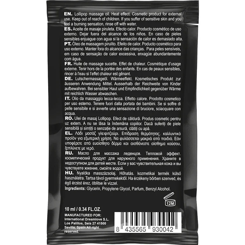 COQUETTE CHIC DESIRE - POCKET ACEITE MASAJE KISSABLE EFECTO CALOR PIRULETA 10 ML - Nuvica