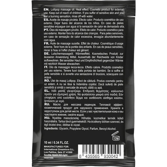 COQUETTE CHIC DESIRE - POCKET ACEITE MASAJE KISSABLE EFECTO CALOR PIRULETA 10 ML - Nuvica