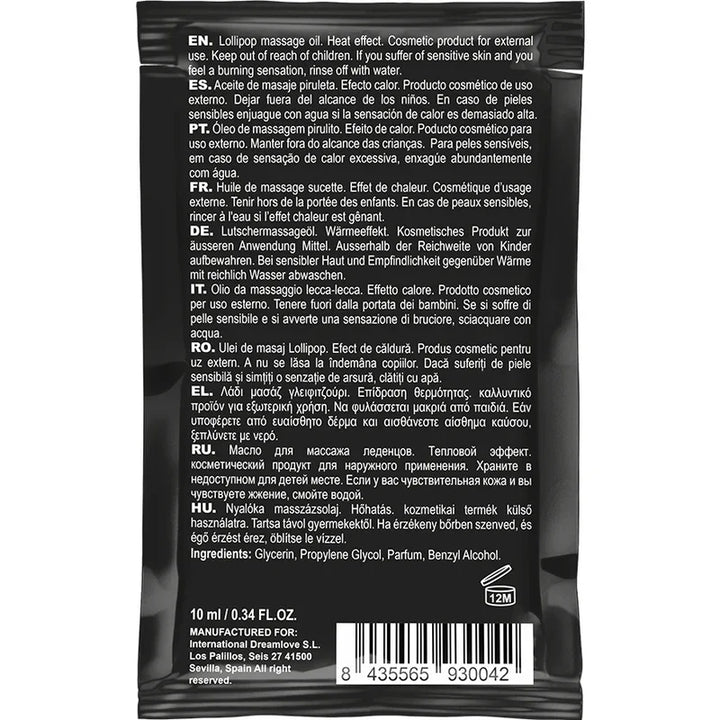 COQUETTE CHIC DESIRE - POCKET ACEITE MASAJE KISSABLE EFECTO CALOR PIRULETA 10 ML - Nuvica