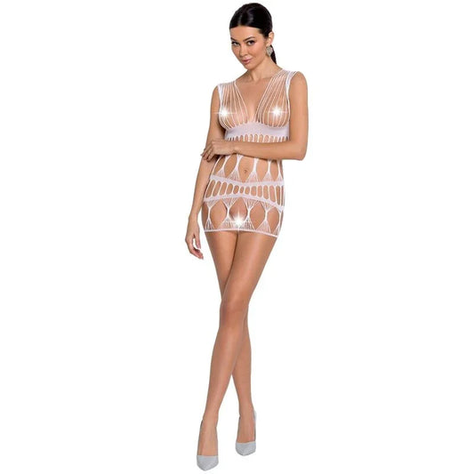 PASSION - WOMAN BS089 BODYSTOCKING BLANCO TALLA ÚNICA - Nuvica