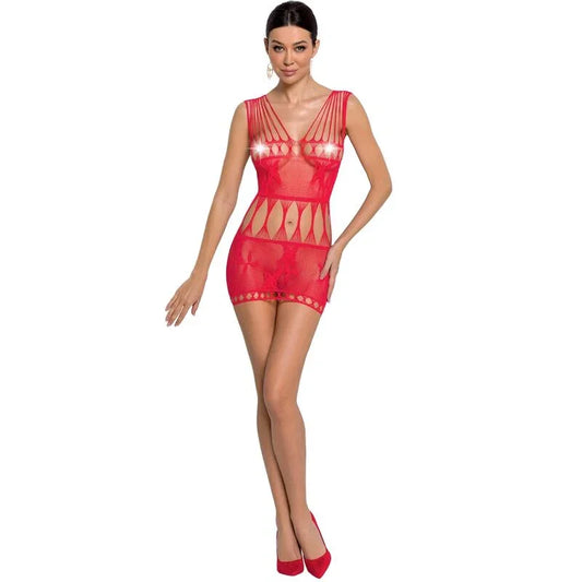 PASSION - WOMAN BS090 BODYSTOCKING ROJO TALLA ÚNICA - Nuvica