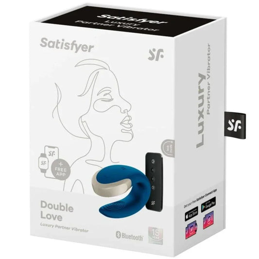 SATISFYER - APP DOUBLE LOVE VIBRADOR PAREJAS LUXURY AZUL - Nuvica