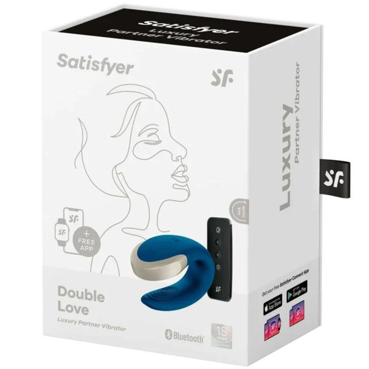 SATISFYER - APP DOUBLE LOVE VIBRADOR PAREJAS LUXURY AZUL - Nuvica