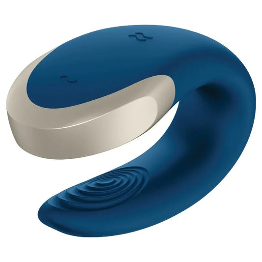 SATISFYER - APP DOUBLE LOVE VIBRADOR PAREJAS LUXURY AZUL - Nuvica