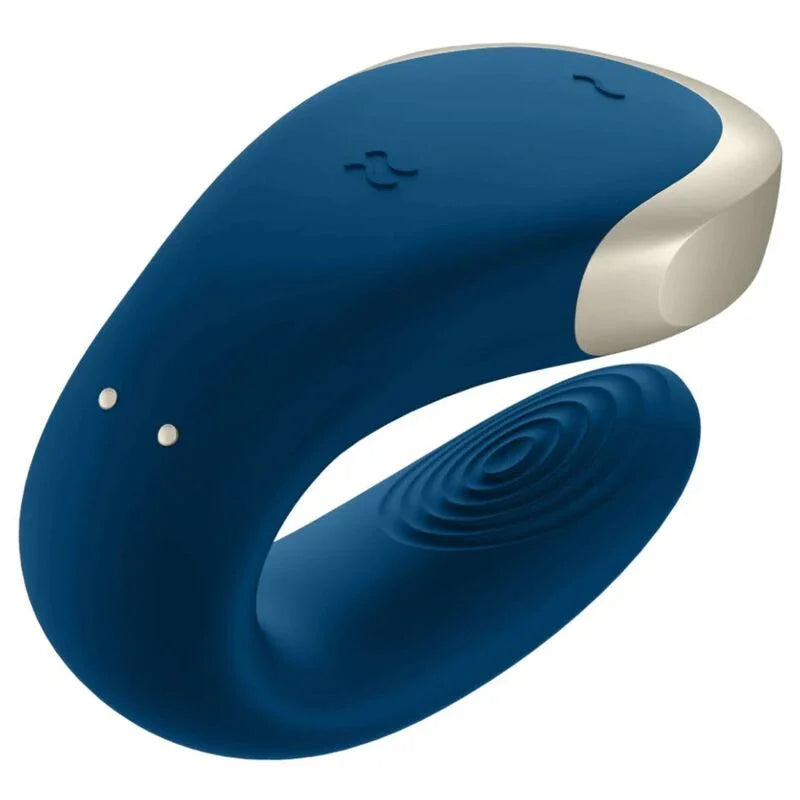 SATISFYER - APP DOUBLE LOVE VIBRADOR PAREJAS LUXURY AZUL - Nuvica