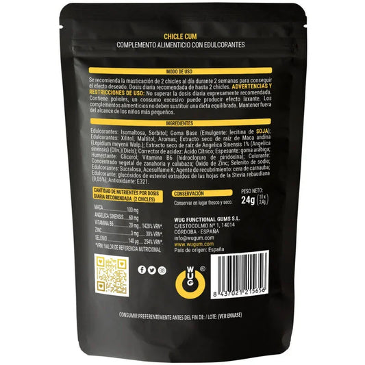 WUG SEX SENSE - CUM CHICLE AUMENTADOR DE EYACULACIÓN & SABOR A PLÁTANO DEL SEMEN 10 UNIDADES - Nuvica