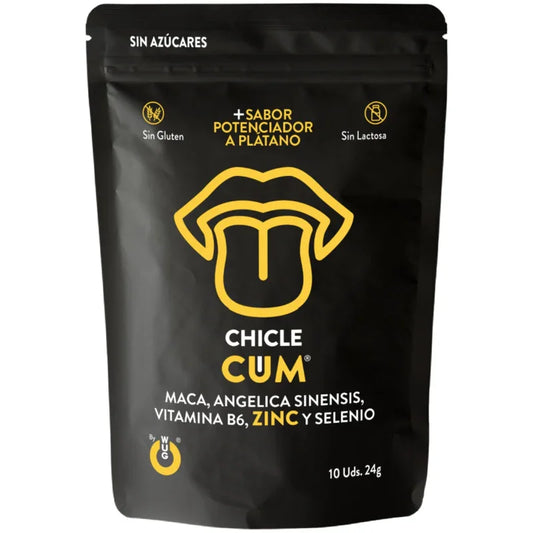 WUG SEX SENSE - CUM CHICLE AUMENTADOR DE EYACULACIÓN & SABOR A PLÁTANO DEL SEMEN 10 UNIDADES - Nuvica