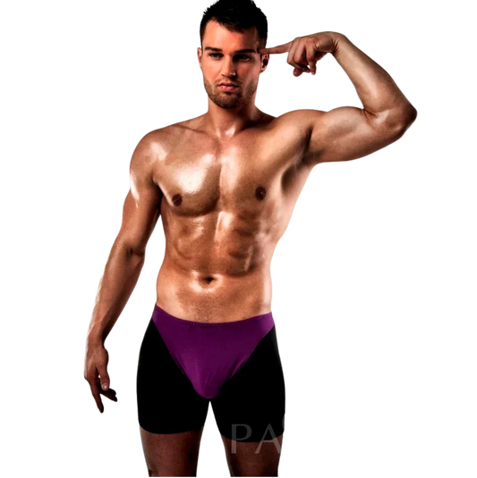 PASSION - BOXER 009 LILA/ NEGRO EROTIC LINGERIE S/M - Nuvica