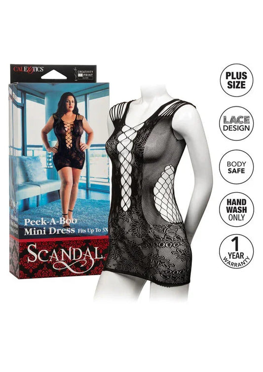 CALEXOTICS - PEEK-A-BOO MINI VESTIDO PLUS SIZE - Nuvica