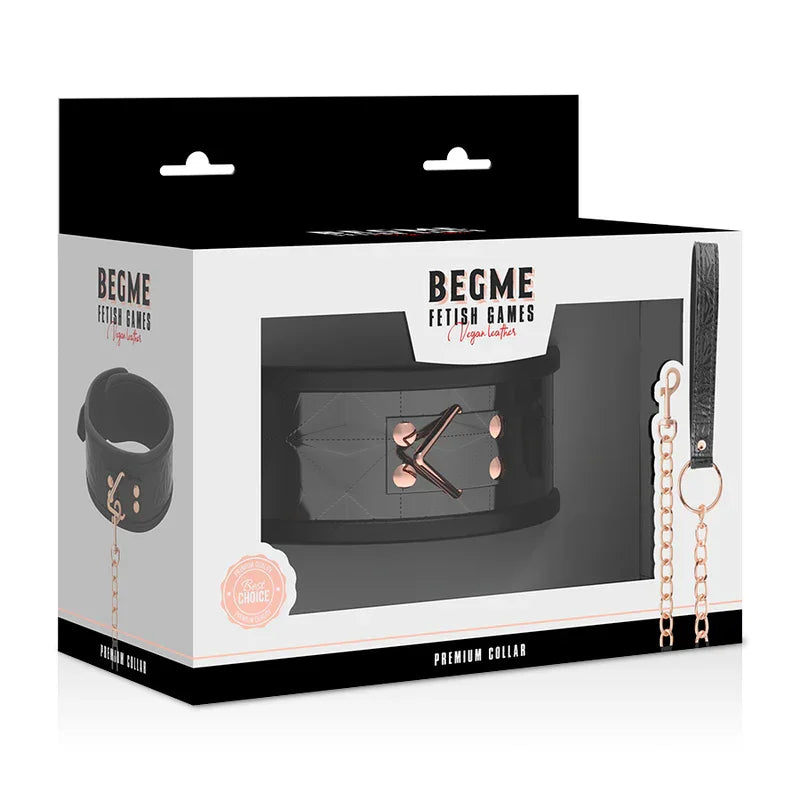 BEGME - BLACK EDITION COLLAR CUERO VEGANO CON FORRO DE NEOPRENO - Nuvica