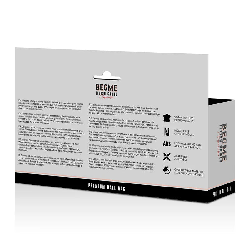 BEGME - BLACK EDITION MORDAZA CUERO VEGANO - Nuvica