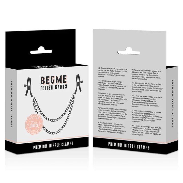 BEGME - RED EDITION PINZAS PEZONES CON CADENA - Nuvica