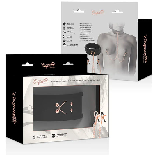 COQUETTE CHIC DESIRE - FANTASY COLLAR CON PINZAS PEZONES CON FORRO DE NEOPRENO - Nuvica