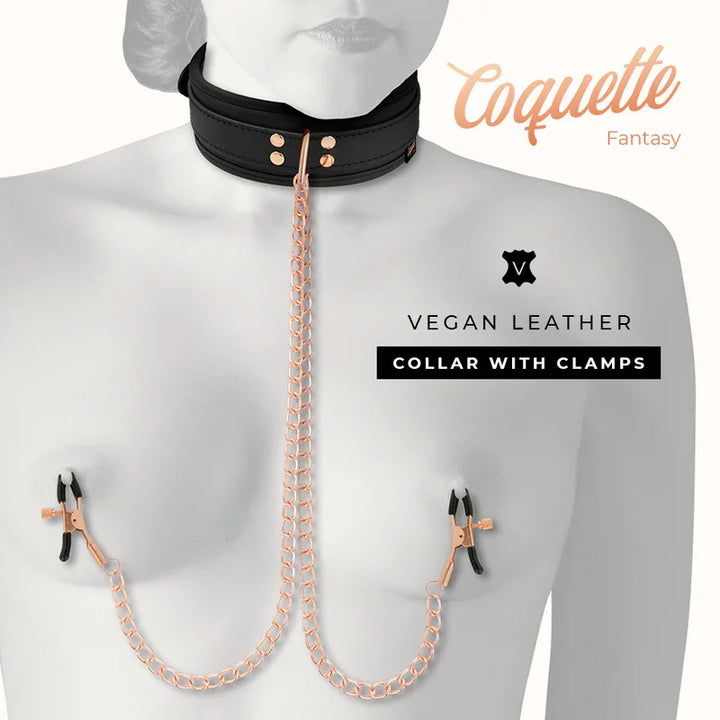 COQUETTE CHIC DESIRE - FANTASY COLLAR CON PINZAS PEZONES CON FORRO DE NEOPRENO - Nuvica