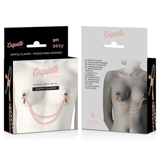 COQUETTE CHIC DESIRE - FANTASY PINZAS METALICAS PEZONES CON CADENA - Nuvica
