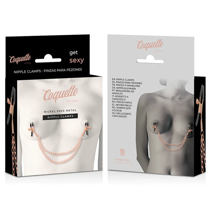 COQUETTE CHIC DESIRE - FANTASY PINZAS METALICAS PEZONES CON CADENA - Nuvica