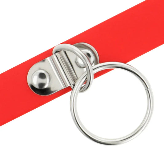COQUETTE CHIC DESIRE - COLLAR CUERO VEGANO ROJO ACCESORIO WOMAN FETISH - Nuvica