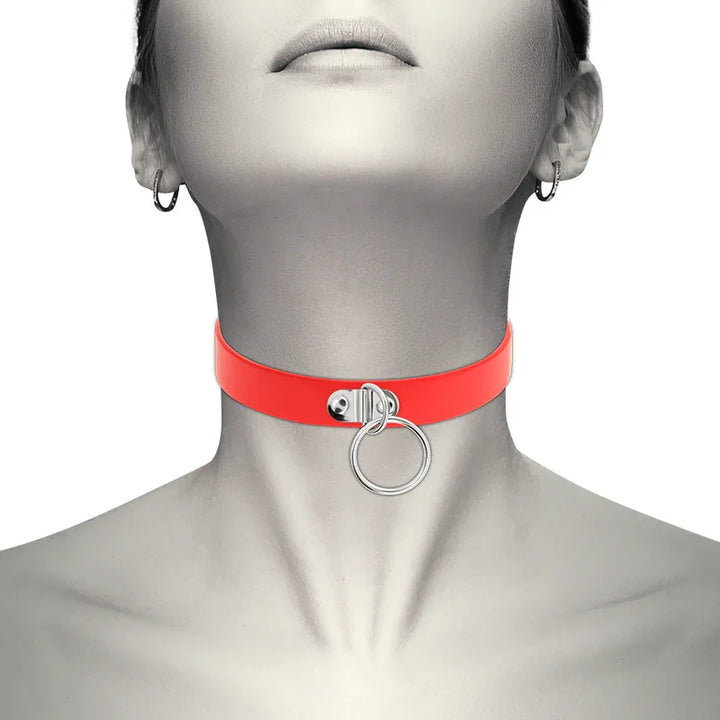 COQUETTE CHIC DESIRE - COLLAR CUERO VEGANO ROJO ACCESORIO WOMAN FETISH - Nuvica