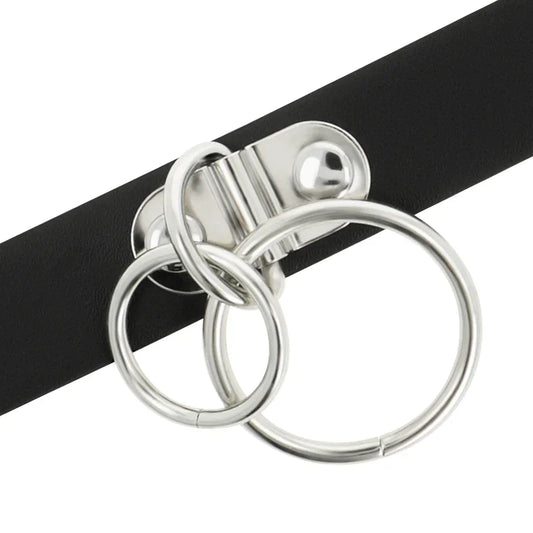COQUETTE CHIC DESIRE - CHOKER CUERO VEGANO DOBLE ANILLA - Nuvica