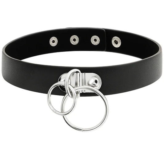 COQUETTE CHIC DESIRE - CHOKER CUERO VEGANO DOBLE ANILLA - Nuvica