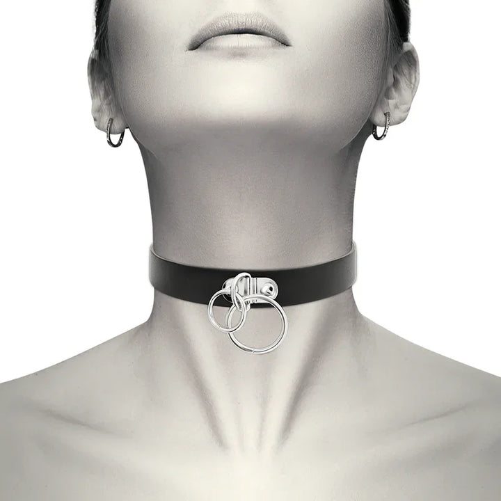 COQUETTE CHIC DESIRE - CHOKER CUERO VEGANO DOBLE ANILLA - Nuvica