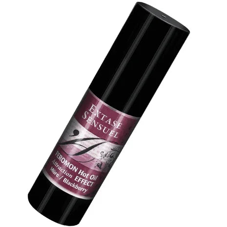 EXTASE SENSUAL - ACEITE MASAJE EFECTO CALOR CON FEROMONAS MORA 30 ML - Nuvica