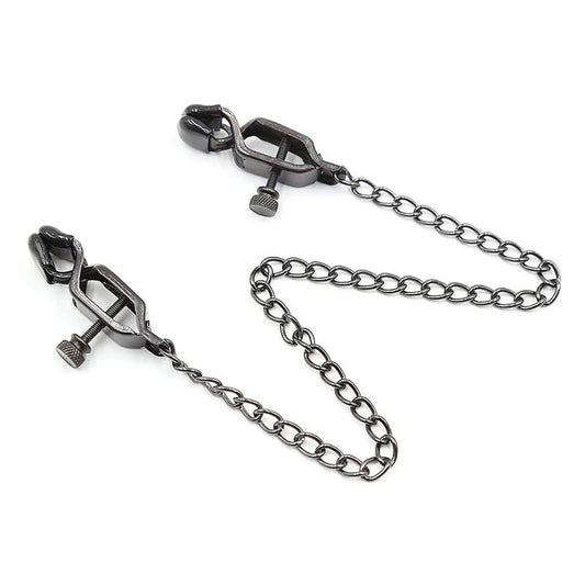OHMAMA FETISH - PINZAS METAL CON CADENA NEGRO - Nuvica