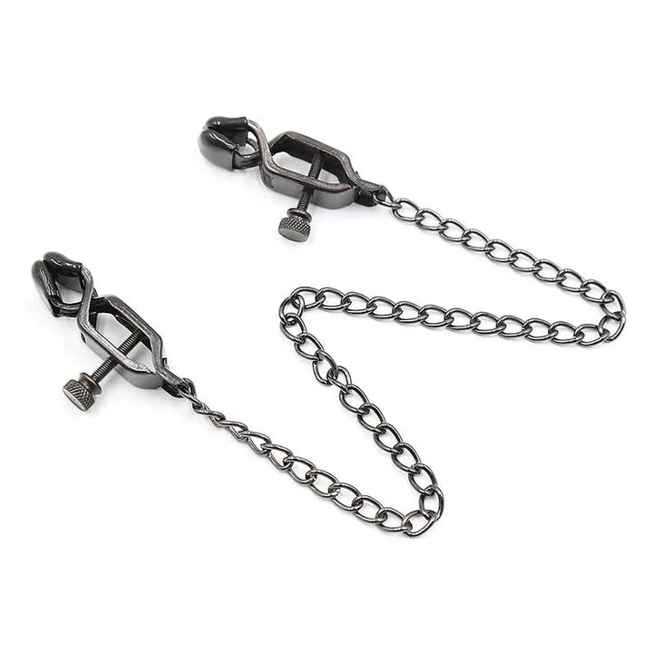 OHMAMA FETISH - PINZAS METAL CON CADENA NEGRO - Nuvica
