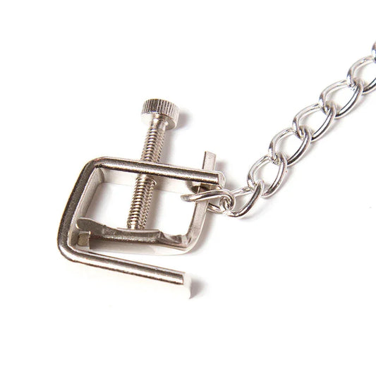 OHMAMA FETISH - PINZAS METALICAS TORNILLO CON CADENA - Nuvica