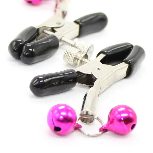 OHMAMA FETISH - PINZAS PEZONES CON CASCABEL ROSA - Nuvica