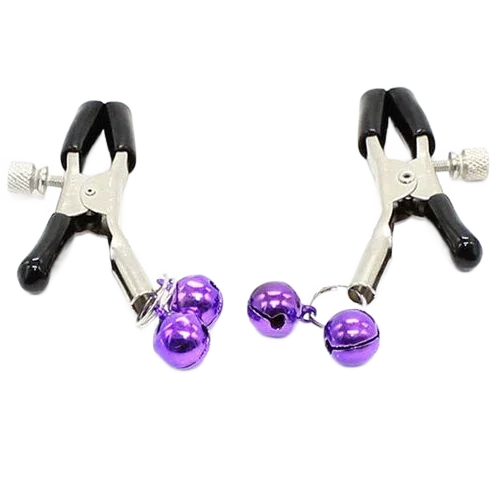 OHMAMA FETISH - PINZAS PEZONES CON CASCABEL LILA - Nuvica