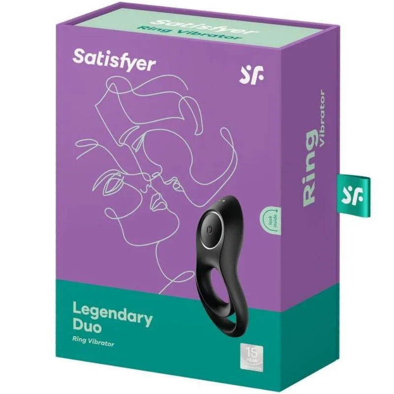 SATISFYER - LEGENDARY DUO ANILLO VIBRADOR NEGRO - Nuvica