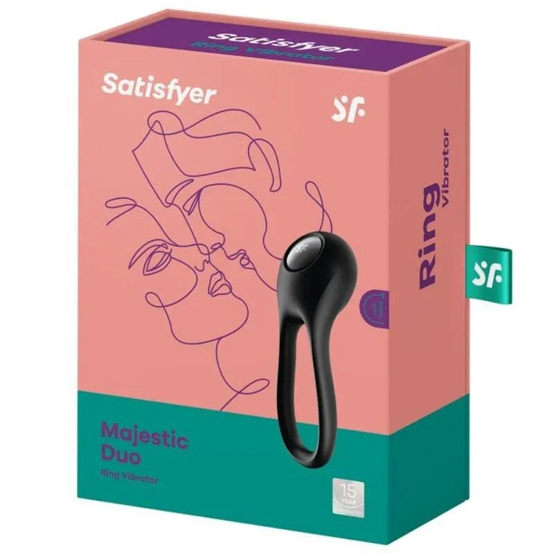 SATISFYER - MAJESTIC DUO ANILLO VIBRADOR NEGRO - Nuvica