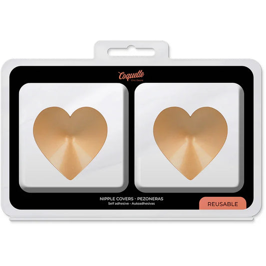 COQUETTE CHIC DESIRE - CUBRE PEZONES METAL CORAZONES DORADOS - Nuvica