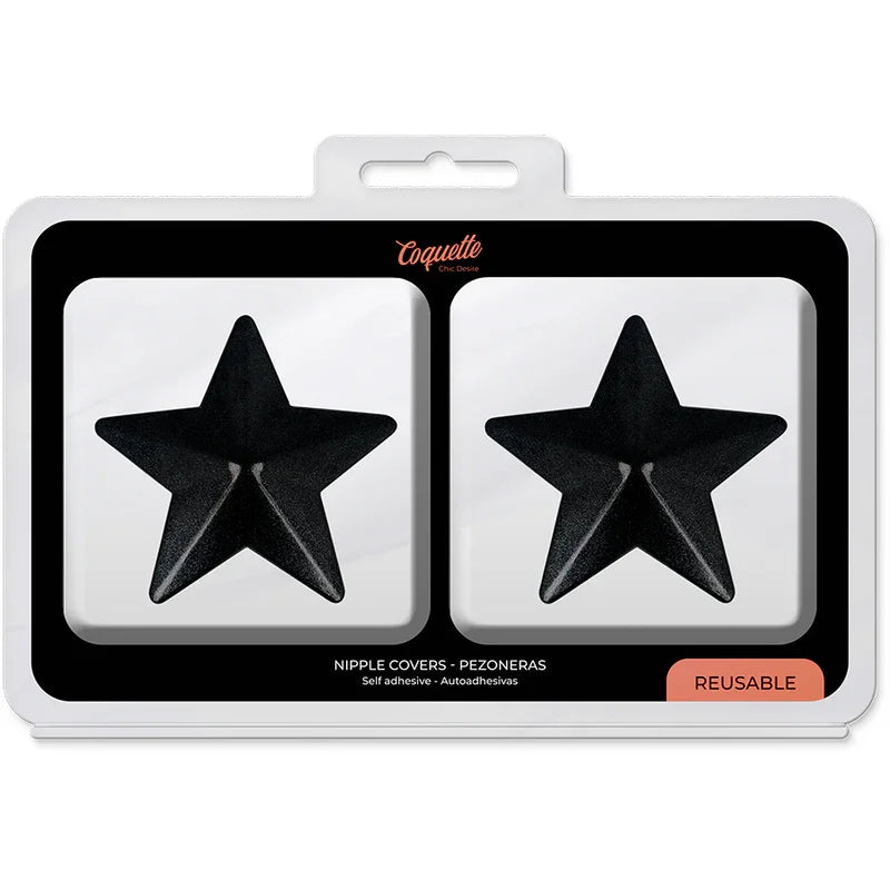 COQUETTE CHIC DESIRE - CUBRE PEZONES METAL ESTRELLAS NEGRAS - Nuvica