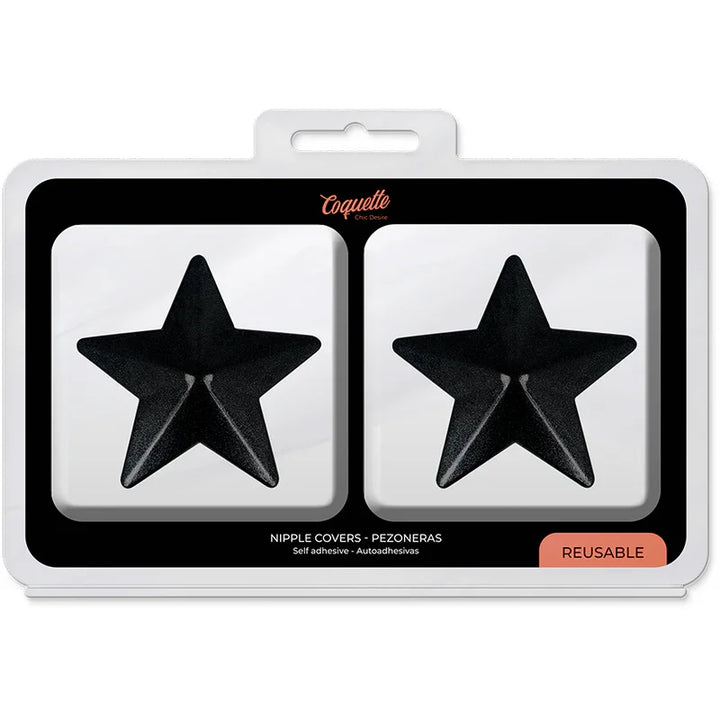 COQUETTE CHIC DESIRE - CUBRE PEZONES METAL ESTRELLAS NEGRAS - Nuvica