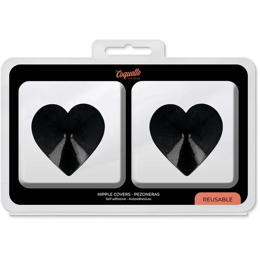 COQUETTE CHIC DESIRE - CUBRE PEZONES METAL CORAZONES NEGROS - Nuvica