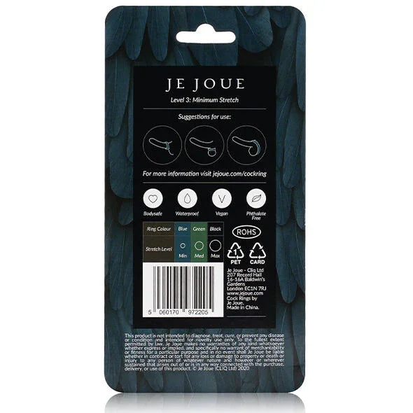 JE JOUE - ANILLO SILICONA AZUL - ESTRANGULAMIENTO MINIMO - Nuvica