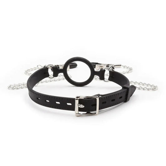 OHMAMA FETISH - MORDAZA DE ANILLA CON CADENAS Y PINZAS PEZONES - Nuvica