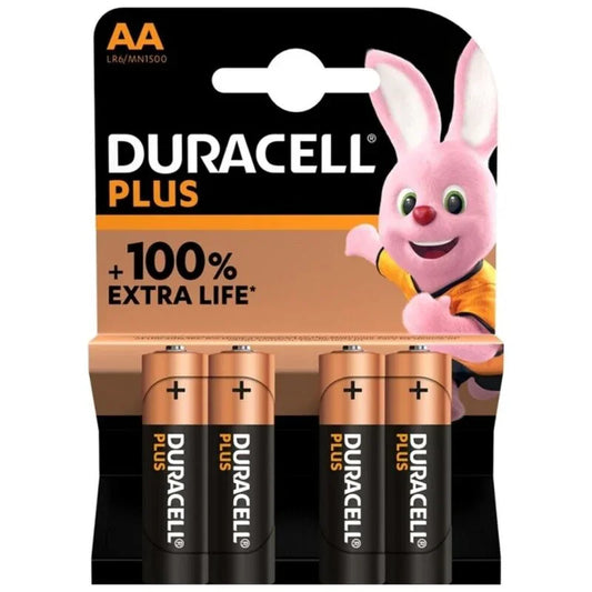 DURACELL - PLUS POWER 100 PILA ALCALINA AA LR6 BLISTER*4 - Nuvica