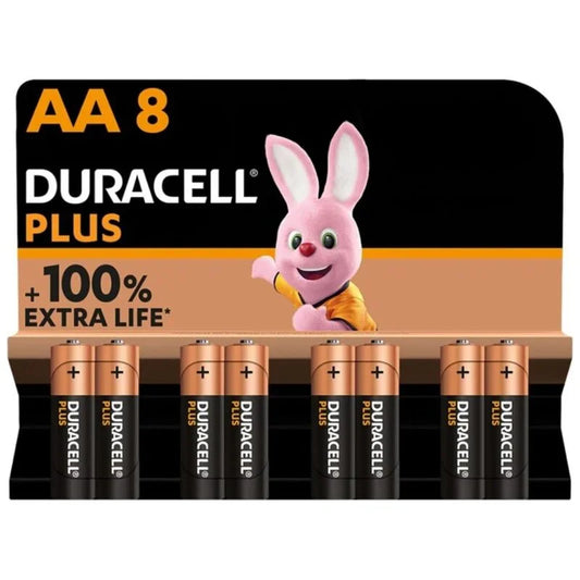 DURACELL - PLUS POWER 100 PILA ALCALINA AA LR6 BLISTER*8 - Nuvica