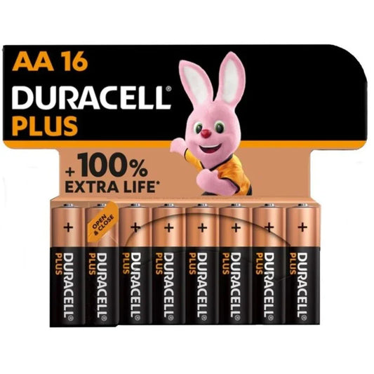 DURACELL - PLUS POWER 100 PILA ALCALINA AA LR6 BLISTER*16 - Nuvica