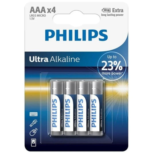 PHILIPS - ULTRA ALKALINE PILA AAA LR03 BLISTER*4 - Nuvica