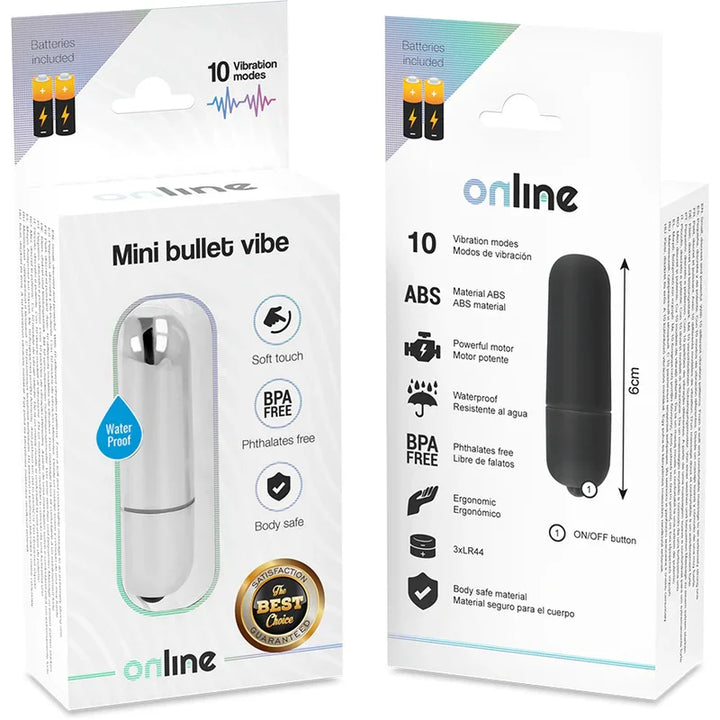 ONLINE - MINI BALA VIBRADORA PLATEADA - Nuvica