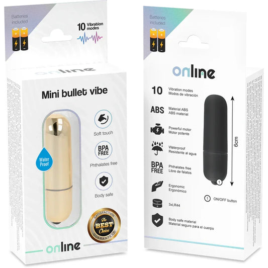 ONLINE - MINI BALA VIBRADORA DORADA - Nuvica