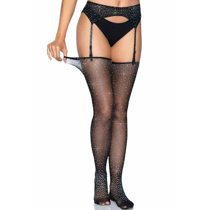 LEG AVENUE - MEDIAS BRILLANTES CON LIGUERO TALLA ÚNICA - Nuvica